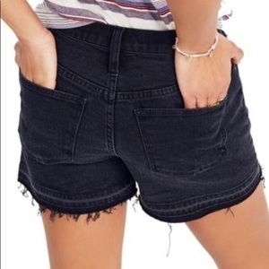 Madewell Black Highrise cutoff shorts